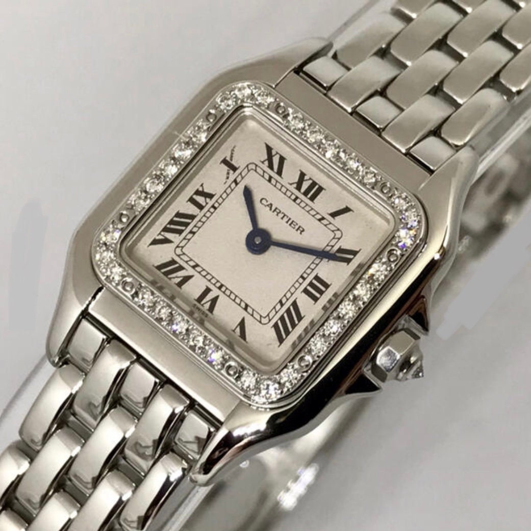 CARTIER PANTHERE 22mm Quartz Steel 0.37TCW DIAMOND Watch | Etsy Singapore
