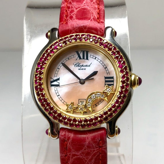 chopard ladies watch with floating diamonds