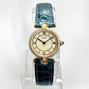 CARTIER VERMEIL 30mm Quartz GP Argent 