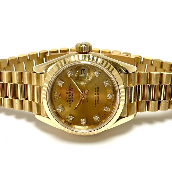 rolex oyster perpetual datejust 18k womens