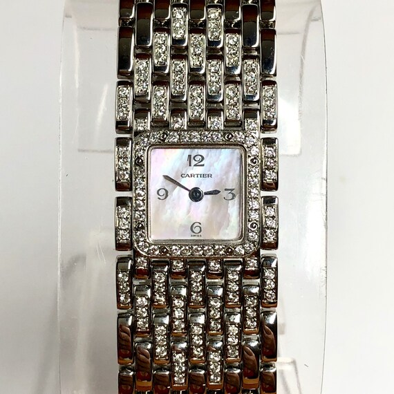 CARTIER PANTHERE RUBAN Quartz Steel 1.32TCW Diamond Watch | Etsy Australia
