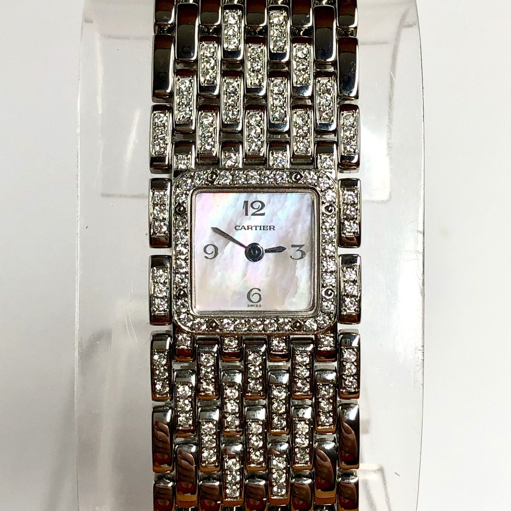 CARTIER Panthere Ruban Quartz Steel Ladies Watch 1.32tcw F-G | Etsy Canada