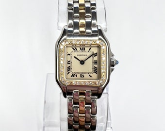 CARTIER PANTHERE 22mm 1 Row Gold 0.32TCW DIAMOND Watch | Etsy Hong Kong
