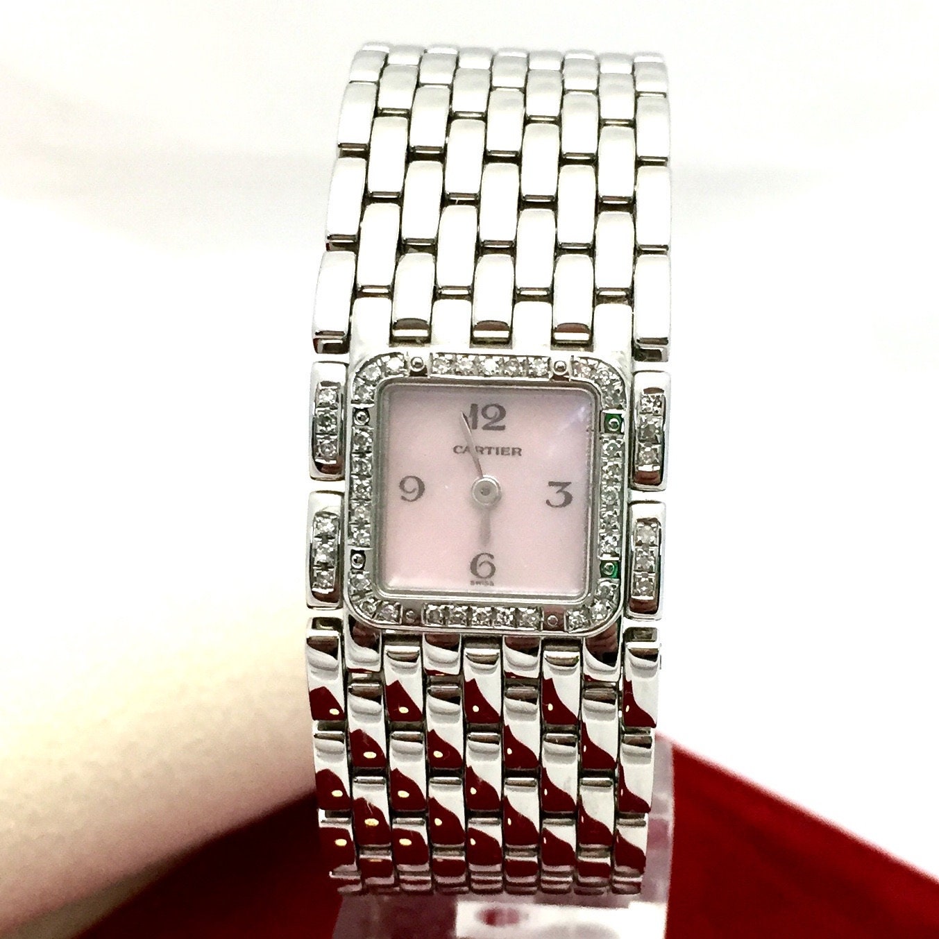 CARTIER Panthere Ruban Quartz Steel Ladies Watch Pink MOP Dial | Etsy Canada
