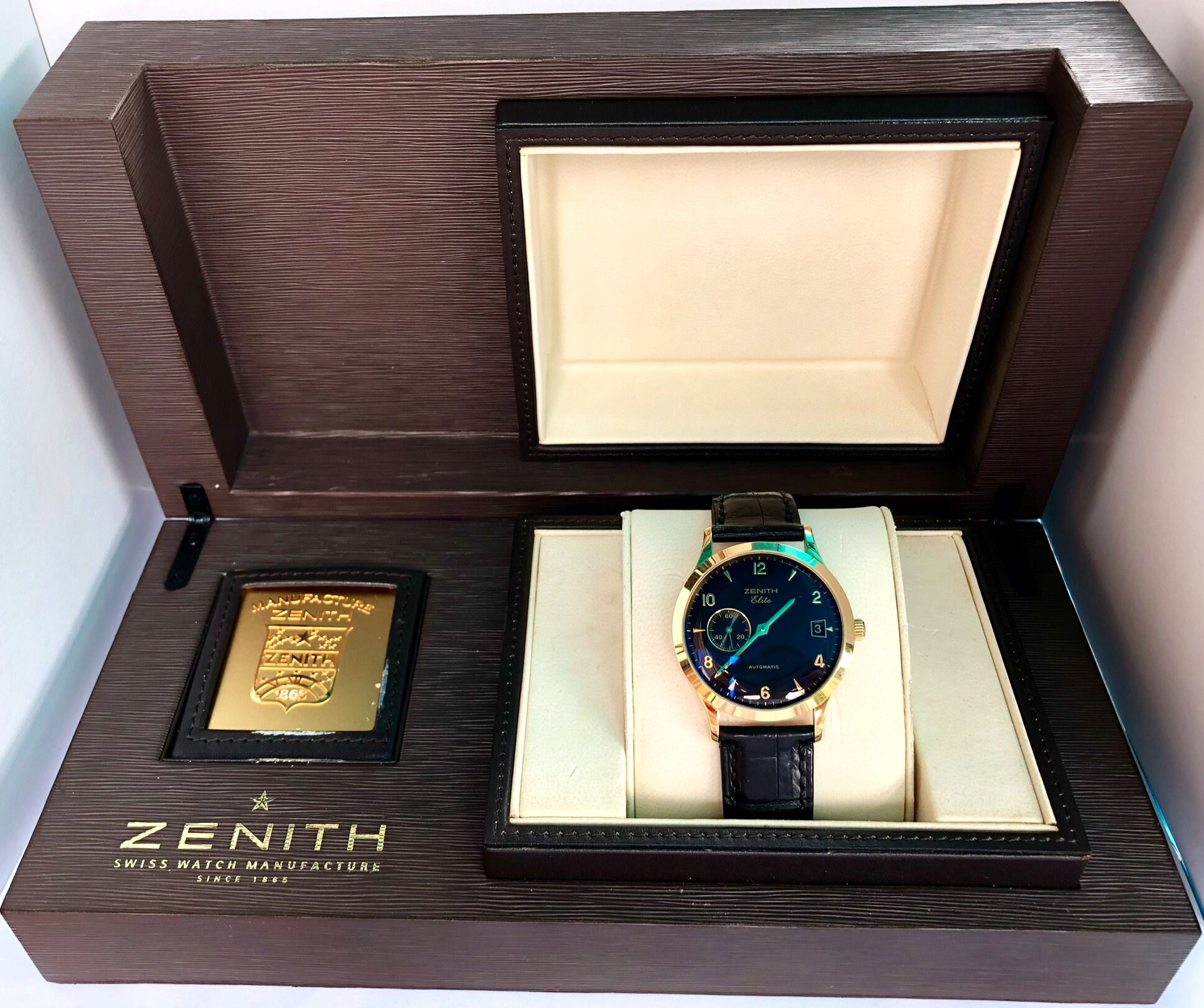 zenith 18k gold mens watch
