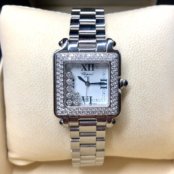chopard ladies watch with floating diamonds
