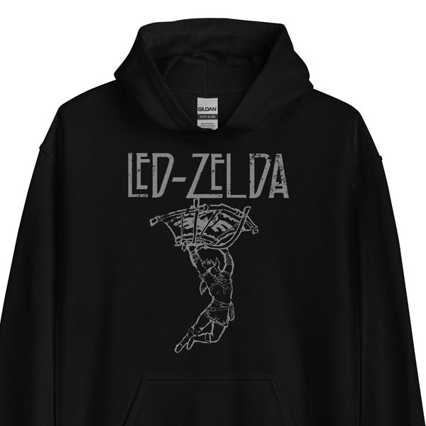 Legend of Zelda Led Zeppelin Mashup Unisex Hoodie - Breath of the Wild, Nintendo, Switch, Legende von Zelda, Link, Videospiel, Snes