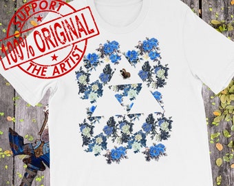 Legend of Zelda Floral Triforce shirt - Breath of the Wild, Nintendo Switch, Hyrule Shirt, Legend of Zelda BotW, Retro Gaming shirt