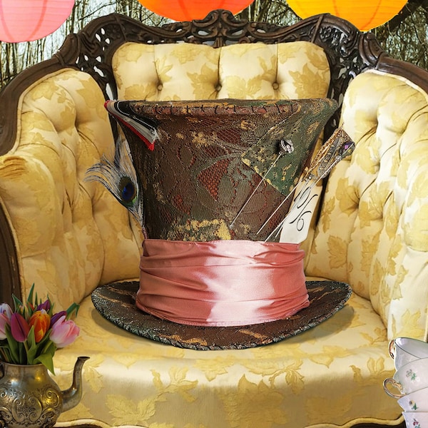 Mad Hatter Top Hat Replica - Tim Burton's Alice in Wonderland, Johnny Depp, Cosplay, Comicon, Victorian Hat, Steampunk