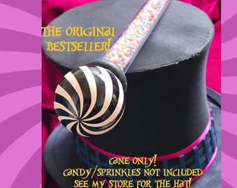 Willy Wonka Cane Replica Cosplay Prop - Tim Burton Charlie and the Chocolate Factory, Johnny Depp, Walking Stick, Walking Cane Wonka Costume
