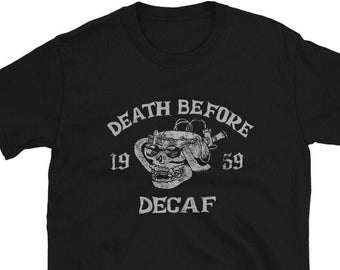 Death Before Decaf shirt - Cafe Racer, Biker Shirt, Vintage Motorcycle Shirt, Biker Shirt