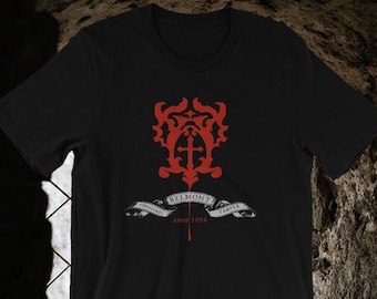 Belmont Family Crest Unisex Shirt - Gothic Shirt, Dracula, Vampir, Nintendo, SNES, Videospiel, Gaming Shirt, Vampirjäger