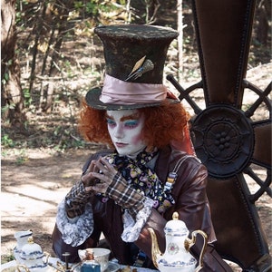 Mad Hatter Top Hat Replica Tim Burton's Alice in Wonderland, Johnny Depp, Cosplay, Comicon, Victorian Hat, Steampunk image 7