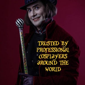 Willy Wonka Cane Replica Cosplay Prop Tim Burton Charlie and the Chocolate Factory, Johnny Depp, Walking Stick, Walking Cane Wonka Costume image 3