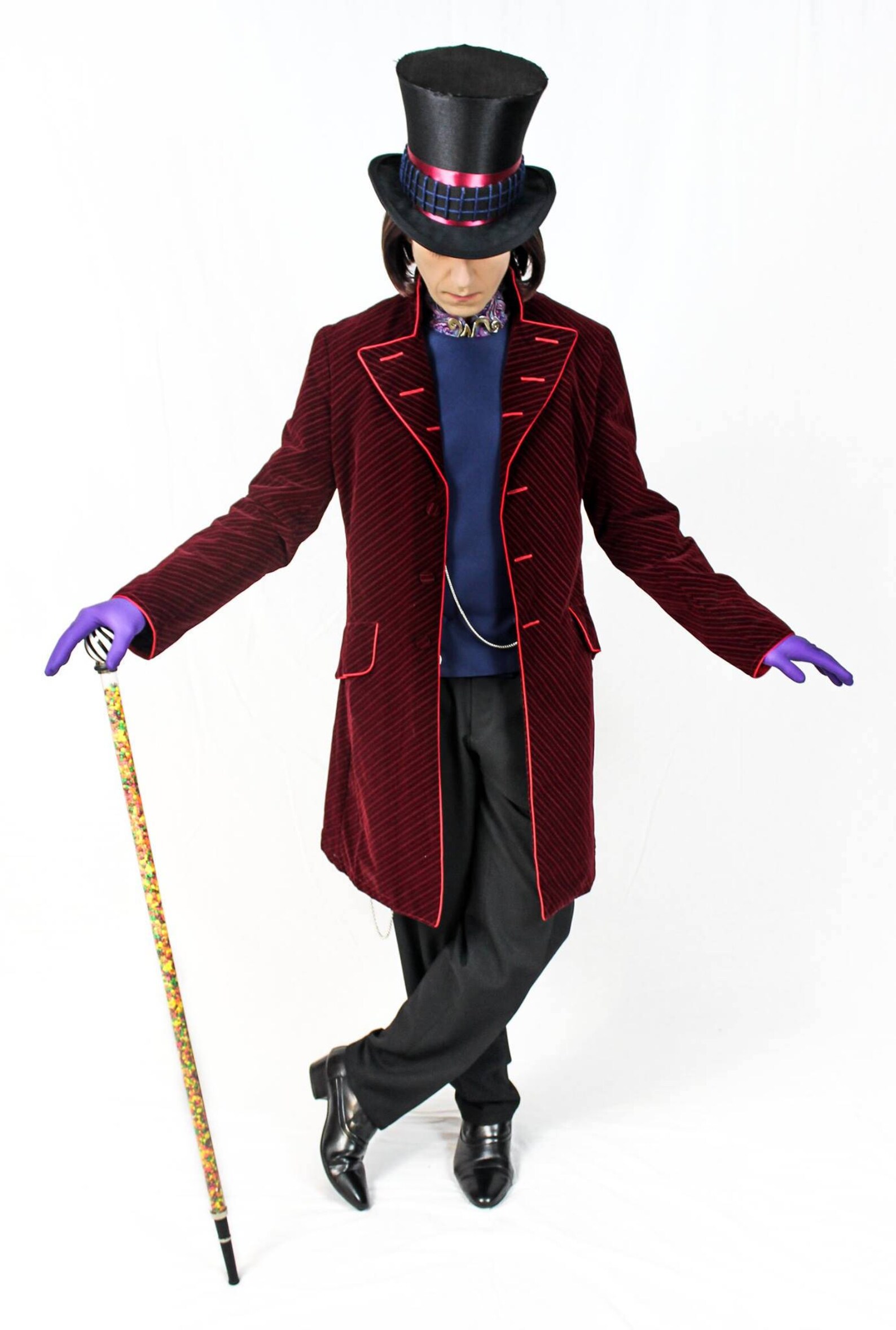 Willy Wonka Cane Replica Cosplay Prop Tim Burton Charlie and Etsy