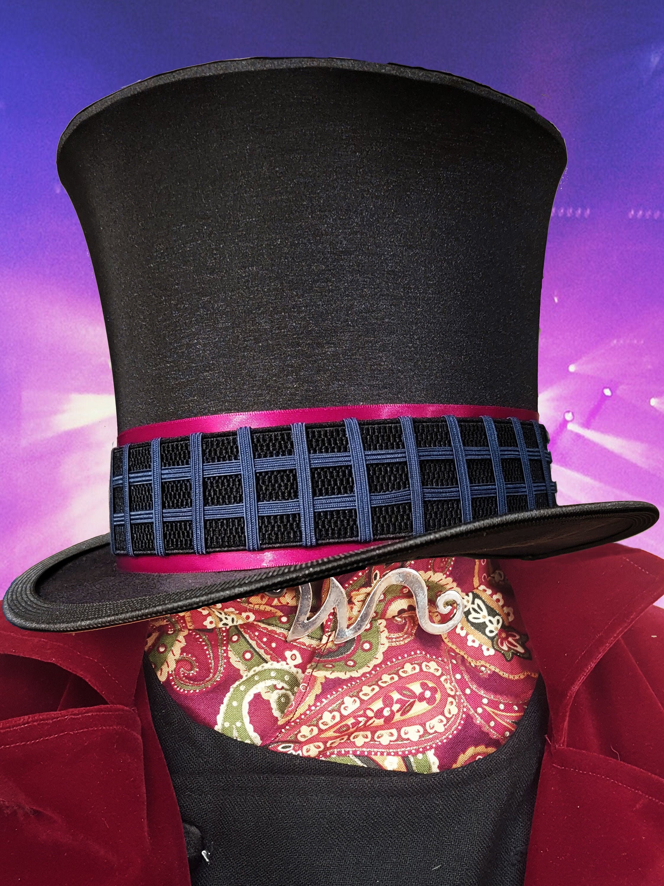 Tim Burton Charlie en de Chocoladefabriek Willy Wonka Kostuum Willy Wonka Top Hat Replica Prop Cosplay Johnny Depp Accessoires Hoeden & petten Nette hoeden Hoge hoeden Victoriaanse Hoed 