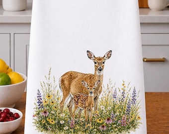 Deer in a Meadow Kitchen Towel