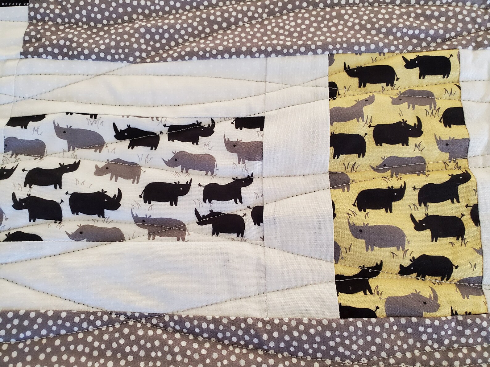 NEW Rhino Baby Quilt with Minky backing 42 x 48 inches Etsy