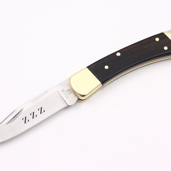Engraved Buck 110 Folding Hunting Knife - Personalized for: Weddings, Graduations, & Gifts