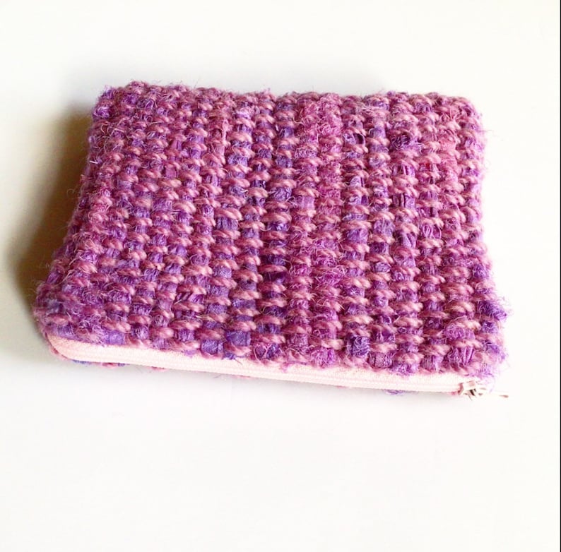 Handwoven Purse Coin purse handmade gift, stocking filler Purple Purse small gift