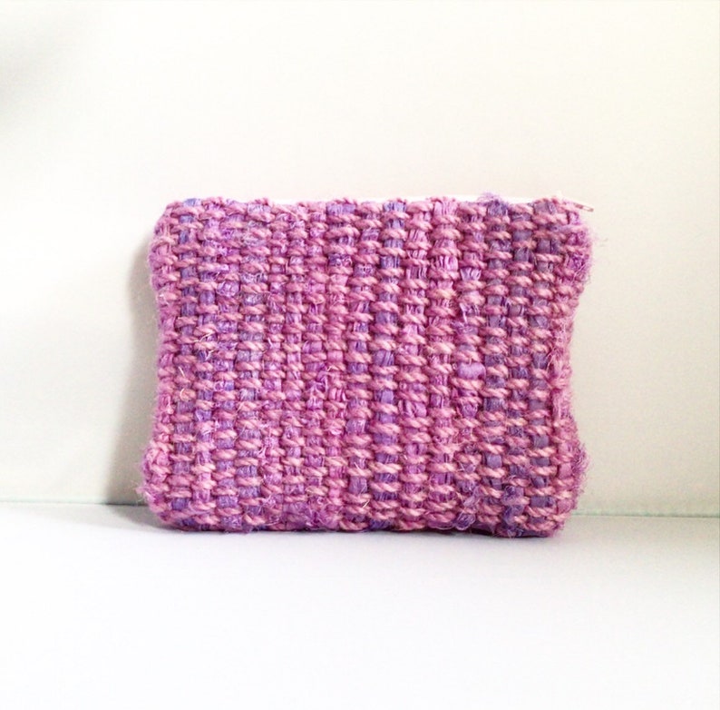 Handwoven Purse Coin purse handmade gift, stocking filler Purple Purse small gift