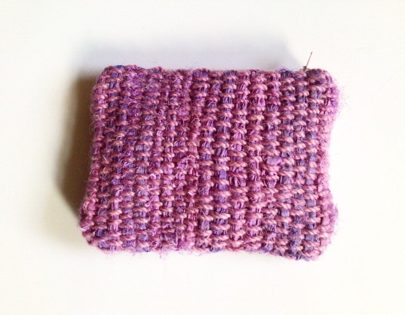 Handwoven Purse Coin purse handmade gift, stocking filler Purple Purse small gift