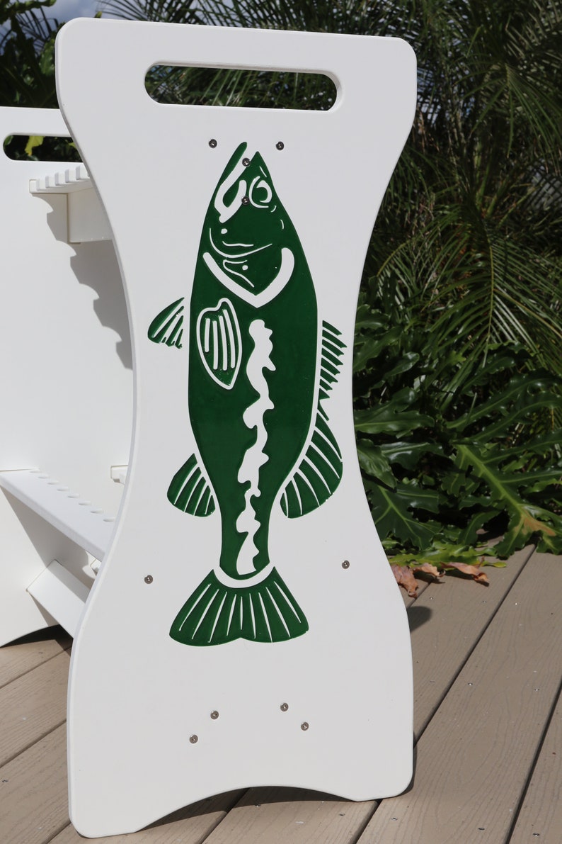 Bass Engraved Fishing Rod Rack