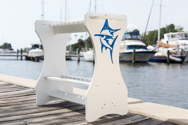 Large Engraved Fishing Rod Rack Etsy