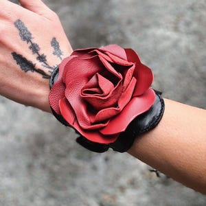 ROSE Leather Bracelet | Woman Stylish Handmade Jewelry | Festival Accessories for Woman