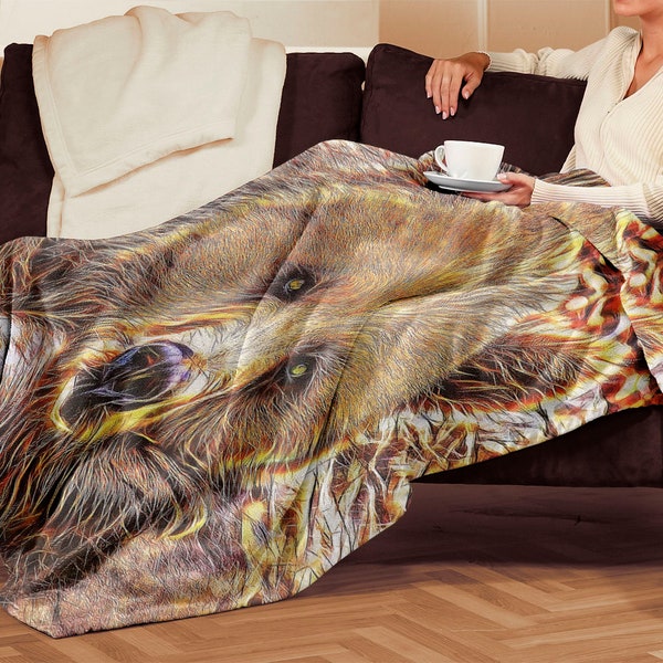 Bear Sherpa Fleece Blanket