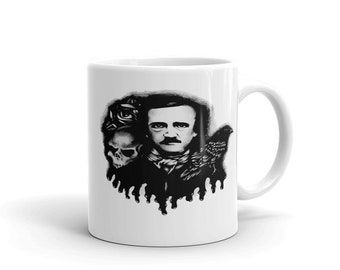 Poe Raven Skull Mug