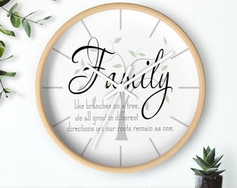 Family are like Branches Wall clock