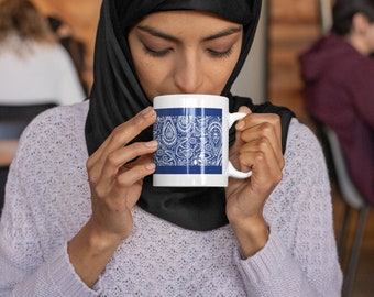 Islamic Blue Paisley Mug