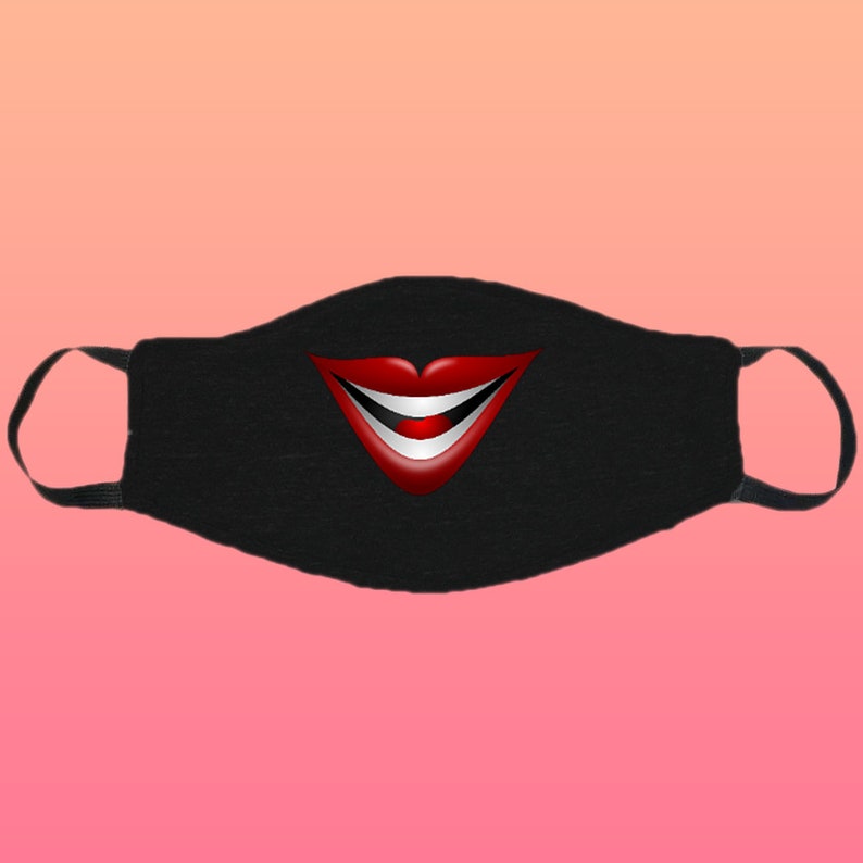 Lips Teeth Smiling Face Mask Covers Four Designs 2 Layers Etsy