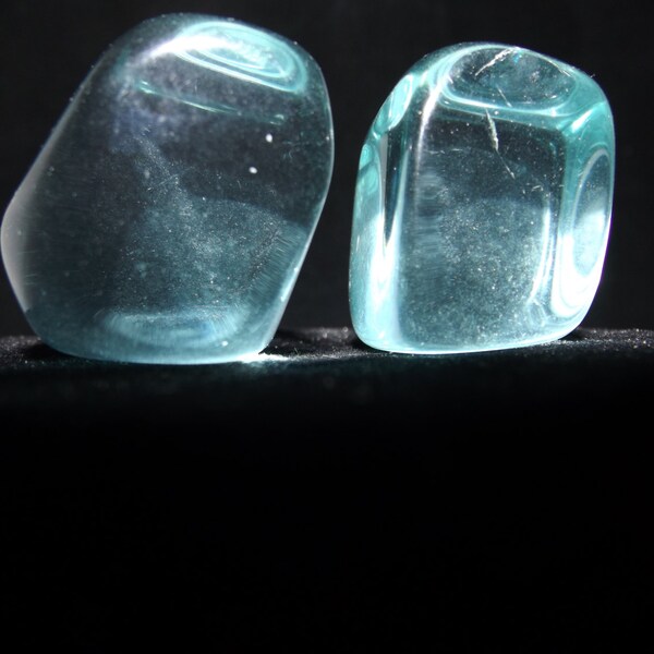 Aqua and Sunshine Yellow Obsidian 2 Stones Color Therapy