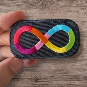 Autism Acceptance Infinity Loop Patch | Autism Awareness Embroidered Iron on /Sew/Hook & Loop Patch