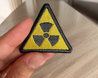 Avertissement radioactif | Danger | Écusson brodé à repasser/coudre