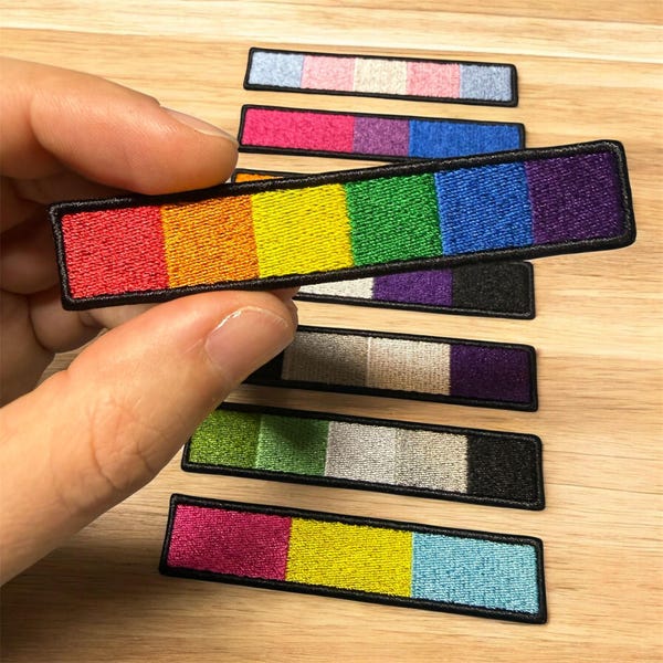 Minimalist Pride Patch | LGBTQ+ | Iron-On / Hook Back | Rainbow Trans Lesbian Bi Ace Pan Nonbinary Straight Ally