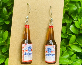 Faux Beer Bottle Earrings/Miniature Beer Bottle Earrings/Alcohol Accessories/Beer Lover