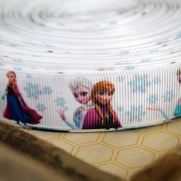 Wholesale Frozen Ribbon, 1-10 Yards, DIY Frozen Bow Supplies, Anna and Elsa Bows, 7/8 Frozen Ribbon