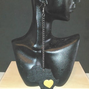 Africa Shape Gold Heart Love Dangle Earrings MADE TO ORDER