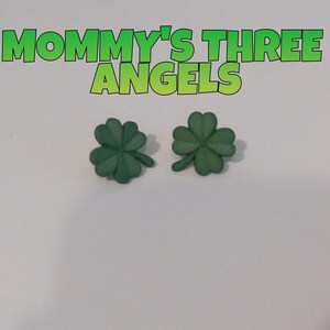 Four Leaf Clover Button Studs/ Shamrock Stud Earrings READY TO SHIP