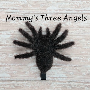 Hairy Spider Hair Clip/ Large Black Fuzzy Spider Clip Fascinator MADE TO ORDER