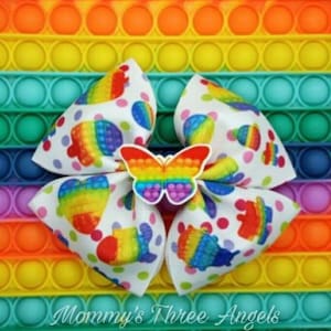 Fidget Pop Toy Hair Bow/ Popular Fidget Toy Inspired Hair Bow MADE TO ORDER (Style #2)