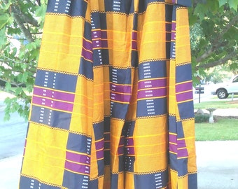 African Patchwork Print Inspired Cotton Maxi Skirt