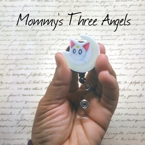 Venus Guardian Cat Retractable Badge Reel/Sailor Guardian White Cat Badge Holder MADE TO ORDER