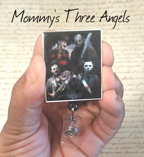 Bad Boys of Horror Retractable Badge Reel/Scary Movie Icons Name Badge  Holder MADE TO ORDER