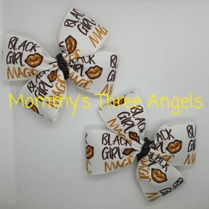Black Girl Magic Hair Bow Sets/Black Girl Magic Mini Pigtail Bows MADE TO ORDER