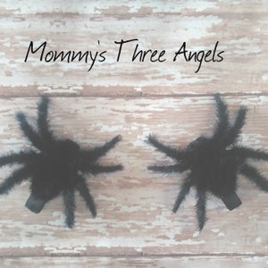 Hairy Black Spider Hair Clips/Fuzzy Spider Clips (Set of 2) MADE TO ORDER