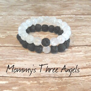His and Her Long Distance Lava and Quartz Stone Bracelets/Friendship/Couples Matching Pair Bracelets/Mommy and Me Bracelets MADE TO ORDER